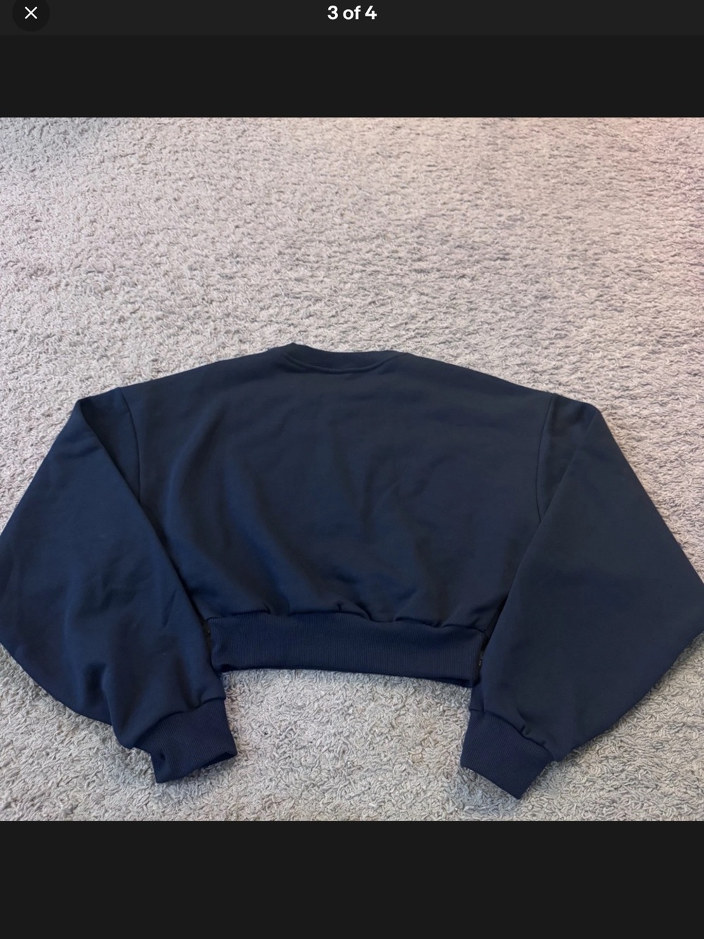 ALO Yoga Navy Cropped Crew Sweatshirt - Picture 3 of 6